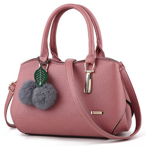 Alpscommerce new fashion handbags handbags leather bag and hang the hair ball single shoulder bag