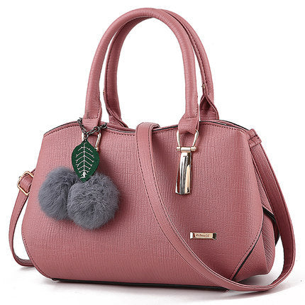Alpscommerce new fashion handbags handbags leather bag and hang the hair ball single shoulder bag