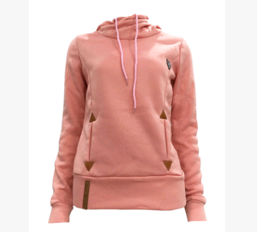 fashion long-sleeved pocket embroidered hooded sweater women