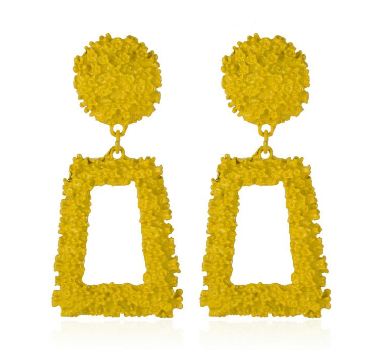 Big Vintage Earrings for Women Gold Silver Black Geometric Statement Earring  Metal Earing Hanging Fashion Jewelry