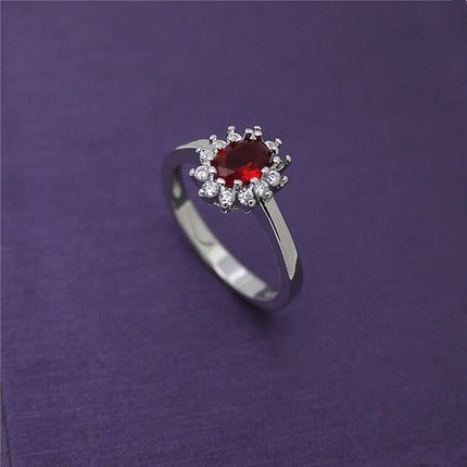 High-end foreign explosions jewelry Europe and the United States popular engagement ring high-grade blue zircon gold ring
