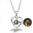 S925 Silver Romantic Colorful Photo Projection Necklace Heart Shaped Pendant Necklace