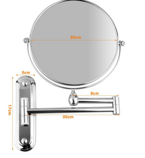 Cosmetic Mirror Wall Mounted Double Side Adjustable, Rotating Function Mirror
