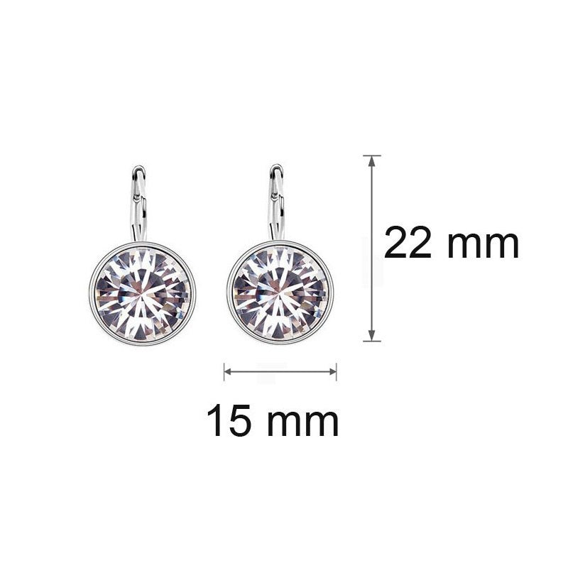 Austrian Crystal Earrings Earrings Female Roundflash Earrings Ear Clips