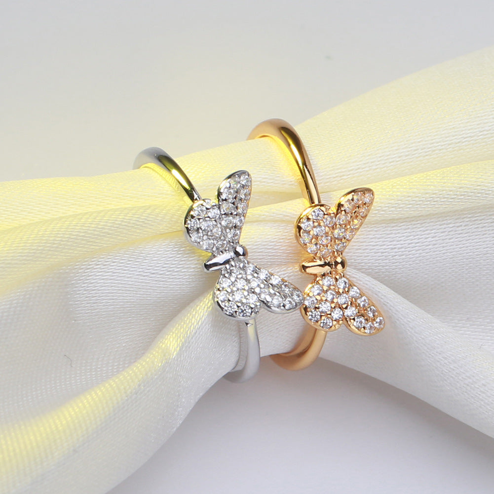 Butterfly zircon ring