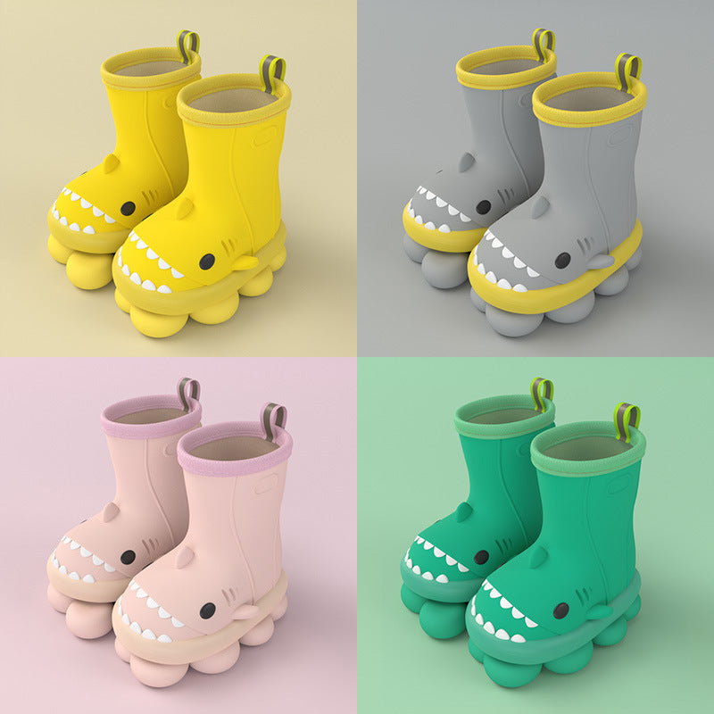 Waterproof Shoes Safety Rubber Shark Slippers Kids Rain Boots