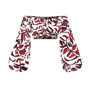 Printed African Style Women's Suit One-way Neck Top Split Skirt