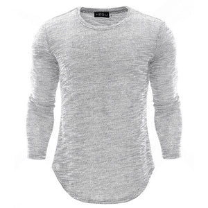 New Round Neck Slim Long-sleeved Men's T-shirt