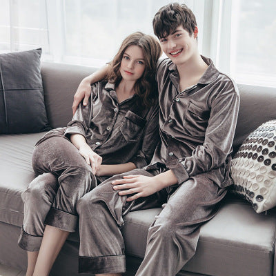Alpscommerce unisex Gold Velvet Long Sleeve Pajamas gift