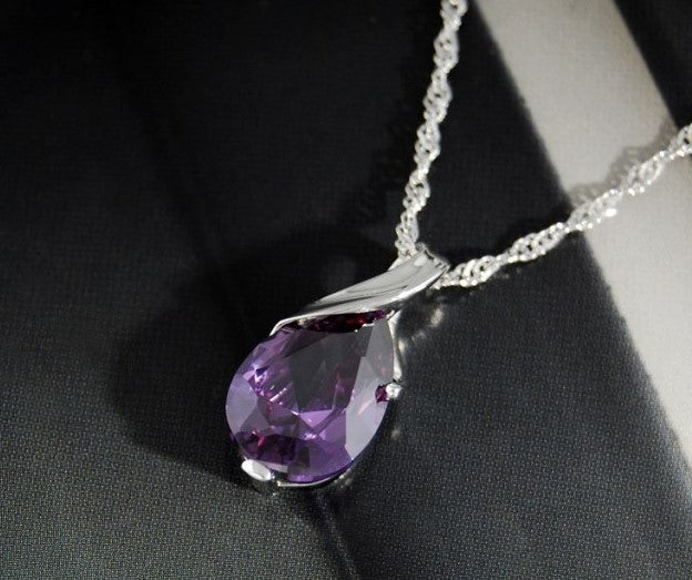 New Arrival 925 Sterling Silver Pendant Shiny Silver Necklace with AAA Zircon Austrian crystals Jewelry for women RJ141