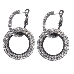 Popular Diamond Insert Crystal Ring Earrings and Earrings