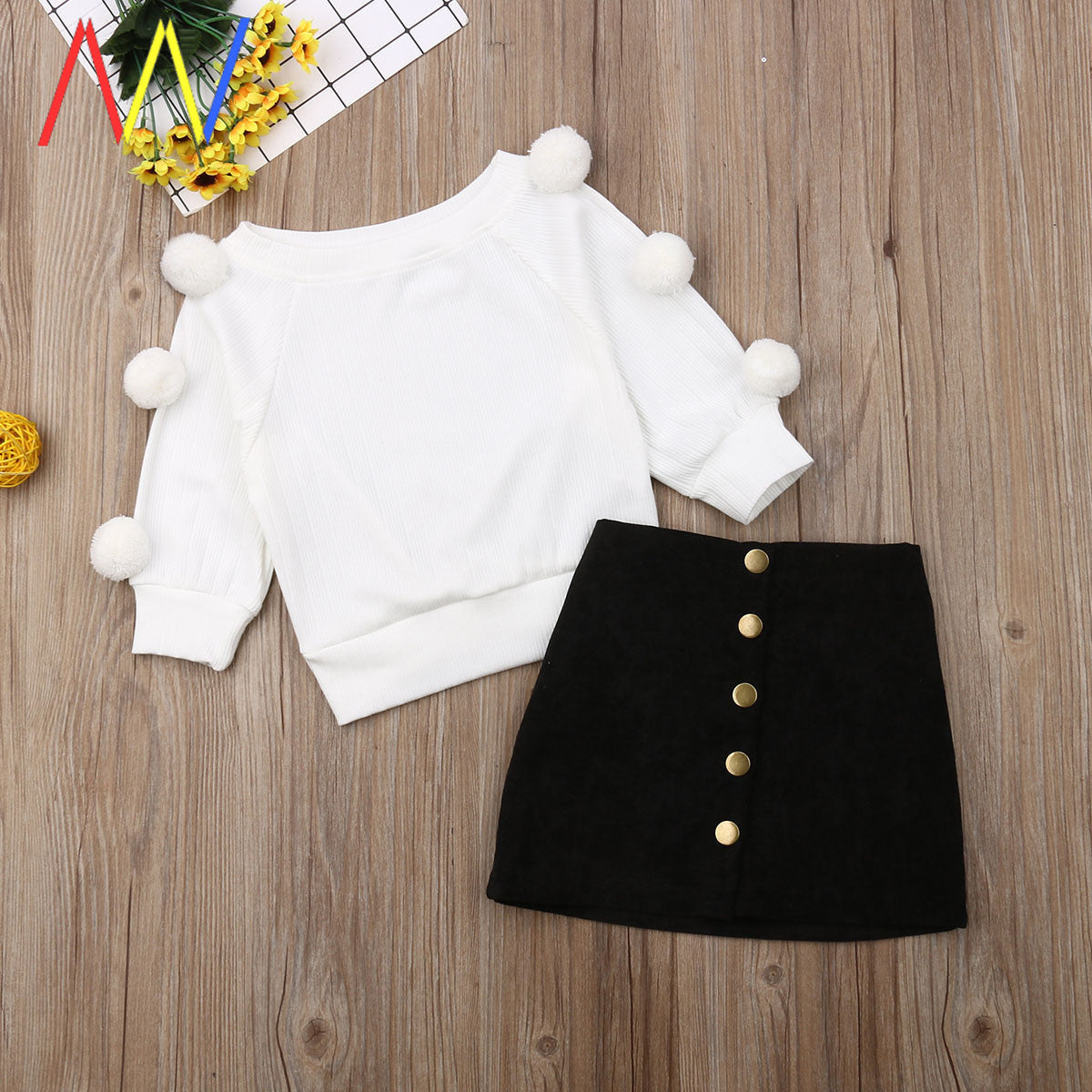 Baby girl Kids Girls Clothes Sets Sweater Skirt Warm