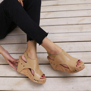 New Roman sandals female fish mouth thick bottom sandals large size women's shoes toe ladies sandals
