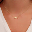 Peach Heart Shaped Letter Necklace Clavicle Chain Necklace