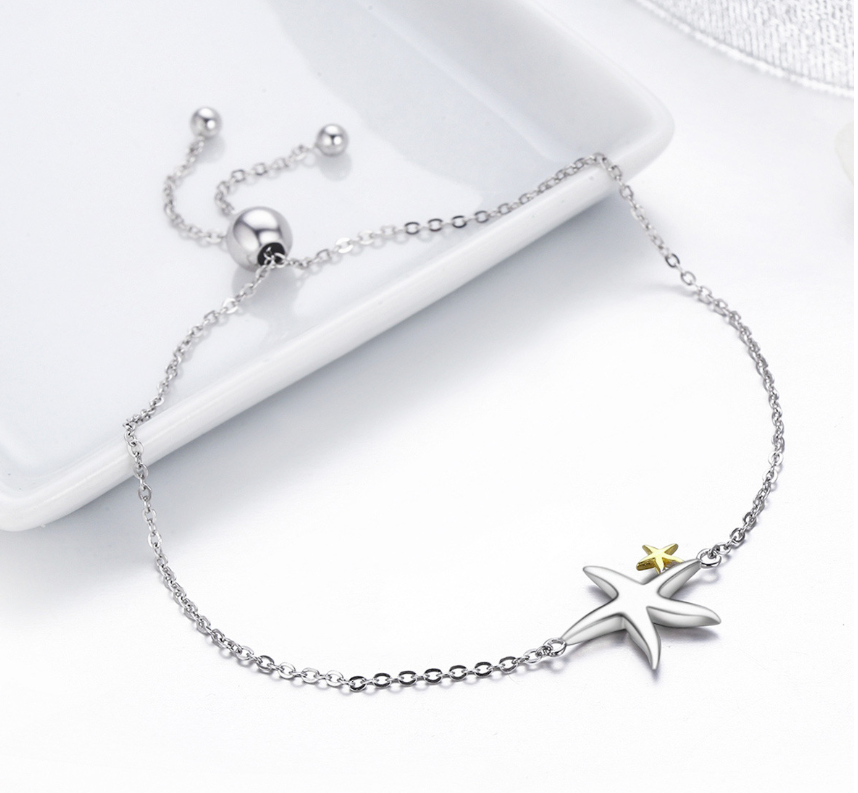 Silver Ziyun New Sea Star Ladies Bracelet Sterling Silver S925 Platinum Bracelet Jewelry SCB025