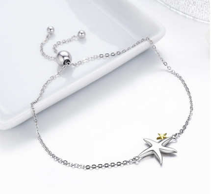 Silver Ziyun New Sea Star Ladies Bracelet Sterling Silver S925 Platinum Bracelet Jewelry SCB025