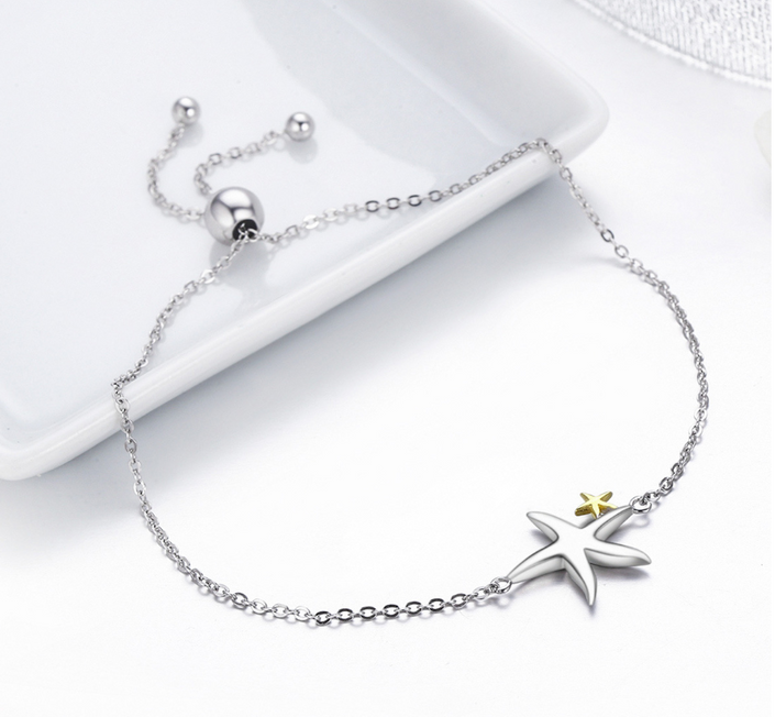 Silver Ziyun New Sea Star Ladies Bracelet Sterling Silver S925 Platinum Bracelet Jewelry SCB025