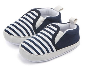 Kids Infant First Walkers Striped Classic Shoes Loafers Casual Soft Shoes