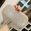 shiny diamond ladies fringed hand bag