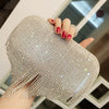 shiny diamond ladies fringed hand bag
