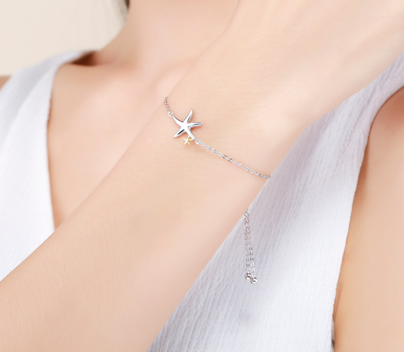 Silver Ziyun New Sea Star Ladies Bracelet Sterling Silver S925 Platinum Bracelet Jewelry SCB025