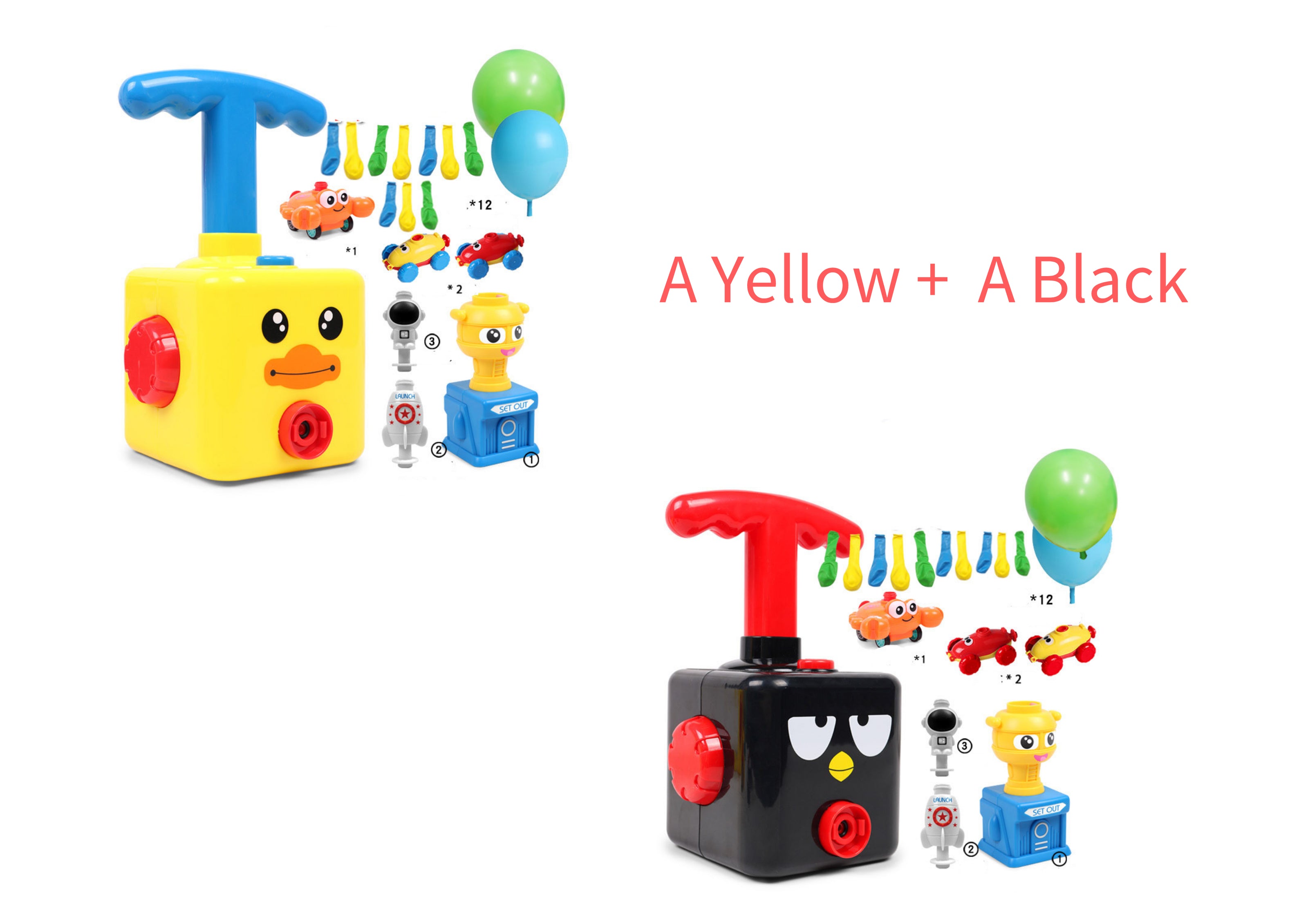 Power Balloon Launch Tower Toy Puzzle Fun Education Inertia Air Power Balloon Car Science Experimen Toy for Children Gift