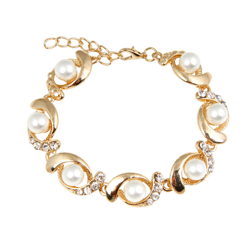 Alloy diamond pearl bracelet personality creative bracelet