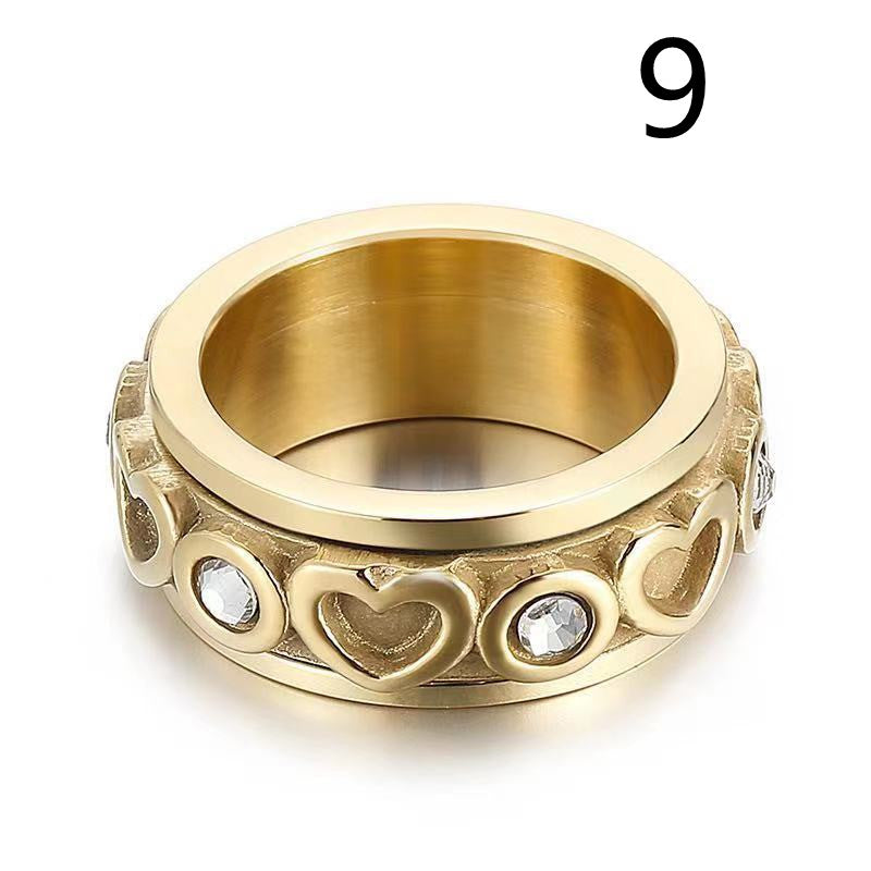 Heart-shaped Diamond-studded Index Finger Ring For Men And Women