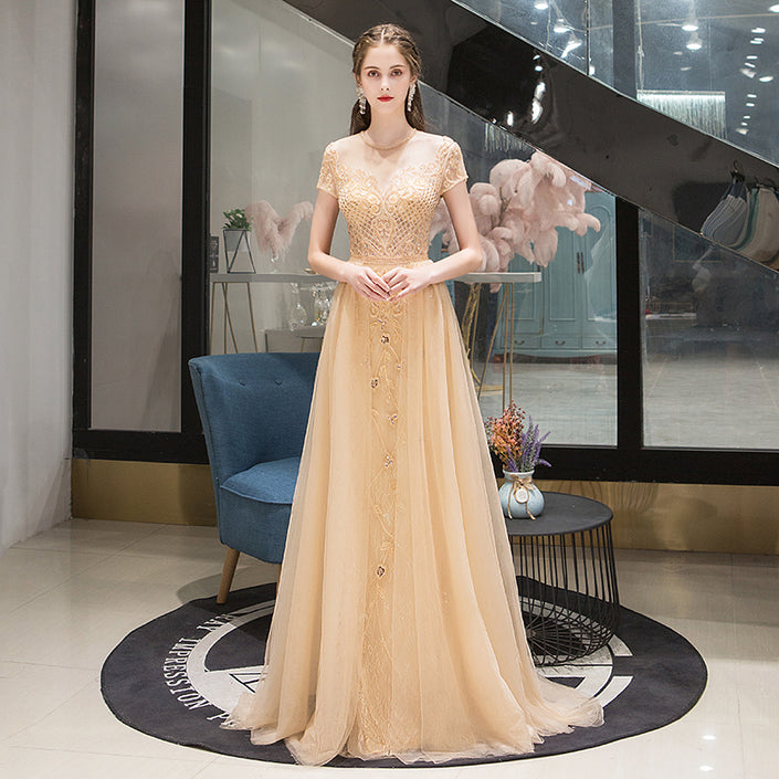 Women's Temperament Fashion A-line Hem Evening Dress