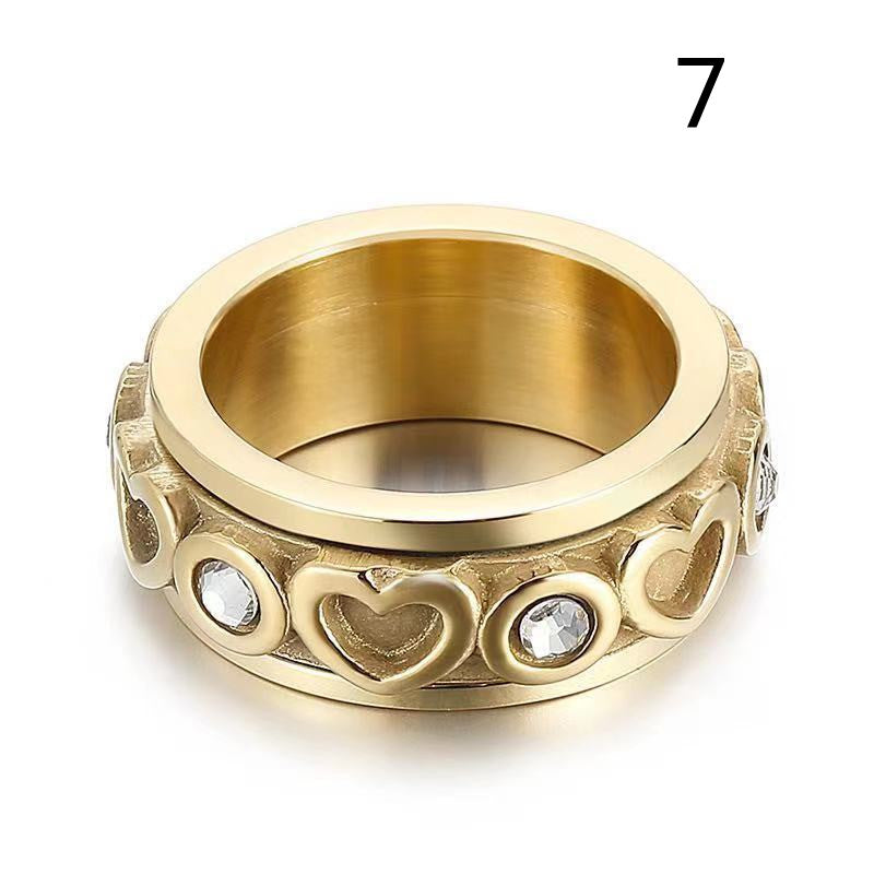 Heart-shaped Diamond-studded Index Finger Ring For Men And Women