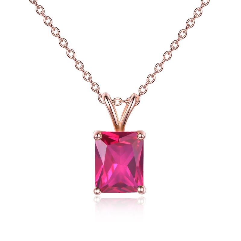 Women s925 Sterling Silver Rose Gold Plated Choker Necklace with Square Cut Birthstone Gifts for Women Girls Birthday Mom