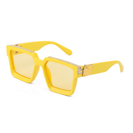 Diamond-studded Big Square Sunglasses Women