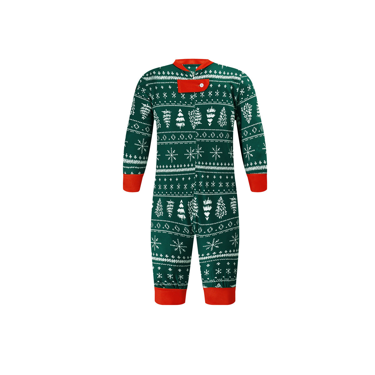 Christmas Print Contrast Color Parent-child Home Service Suit