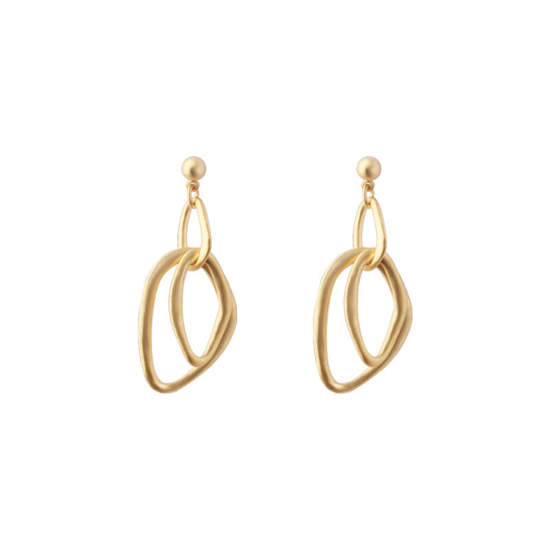 Simple matte gold irregular earrings