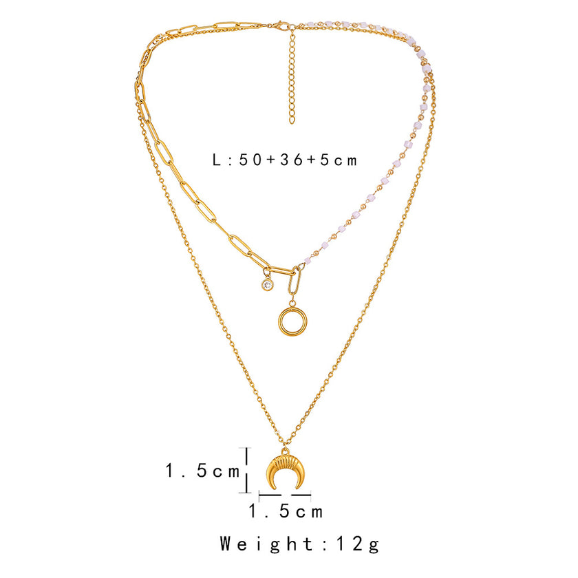 Double-Layer Titanium Steel Necklace Female Clavicle Chain