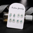 4 pairs of glamorous sapphire crystal boho earrings earrings
