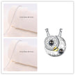 Sun Moon Shape Couple Personalized Necklaces Wedding Birthday Jewelry 100 Languages I Love You Projection Pendant Necklace Gifts