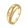 Geometric Pattern Copper Plated Real Gold All-match Ring