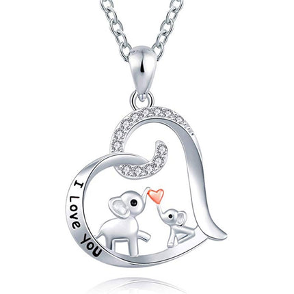Baby elephant kisses the necklace
