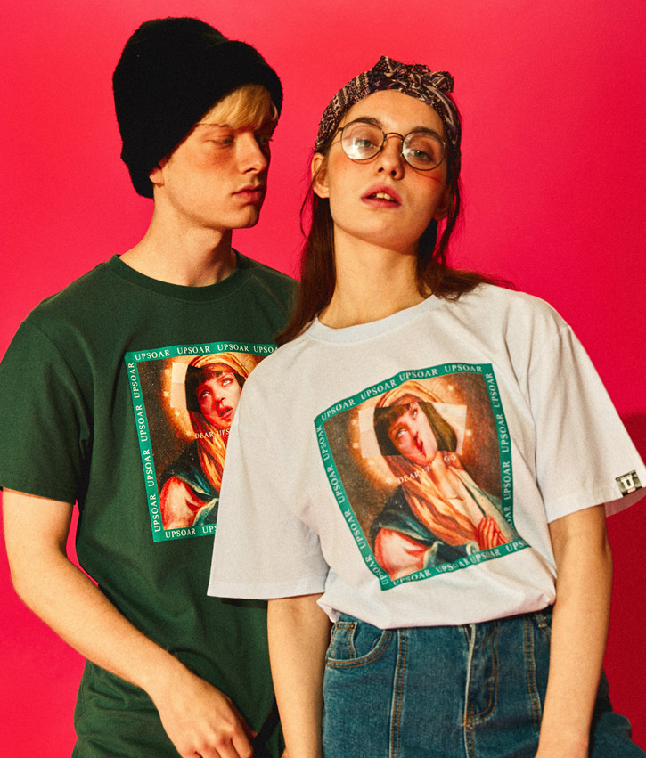 Hip Hop Short-sleeved T-shirt Couple Models BF Wind Student Loose Half Sleeve top
