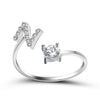 New Design Adjustable 26 Initial Letter Ring Fashion Jewelry For Women Simple Elegant Jewelry
