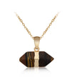 Natural stone short hexagonal pendant