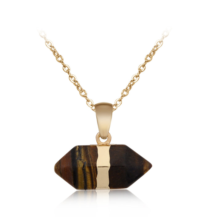 Natural stone short hexagonal pendant