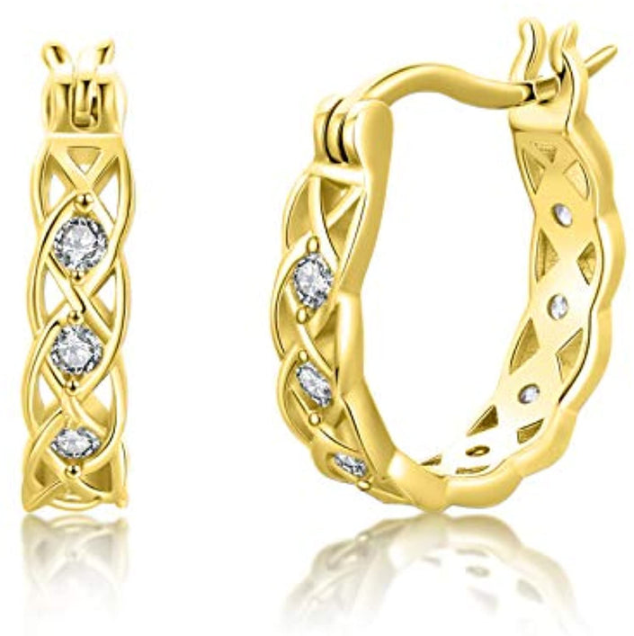 925 Sterling Silver Hoop Twist Celtic Knot Earrings for Women Hypoallergenic Infinity Huggie Earrings Celtic Jewelry