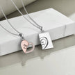 Sterling Silver Couples Matching Necklace Heart Puzzle Pendant Jewelry