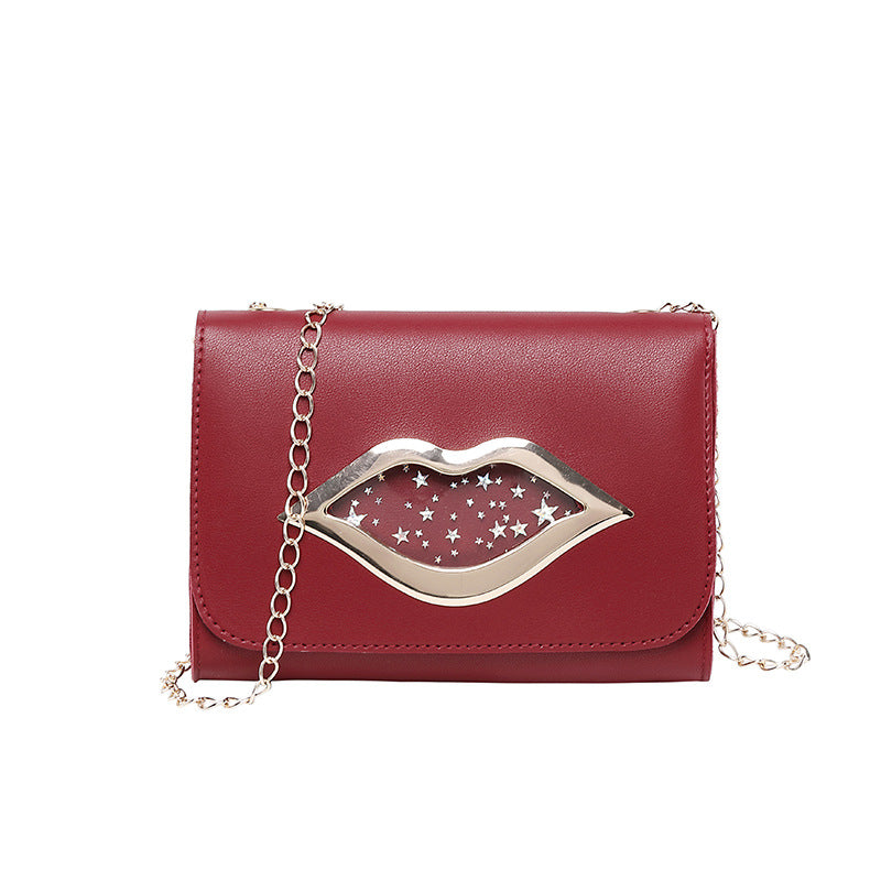 Lip phone bag messenger chain pouch