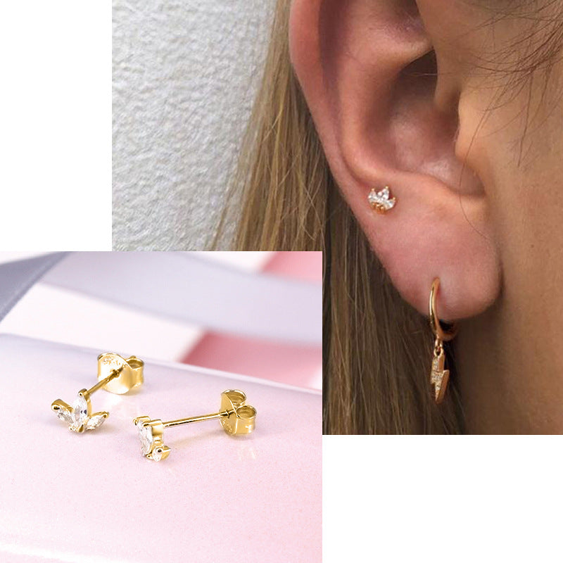 S925 Sterling Silver Horse Eye Stud Earrings