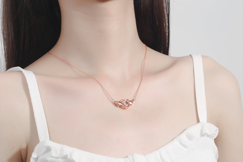 Angel Wings 100 Language I Love You Projection Necklace