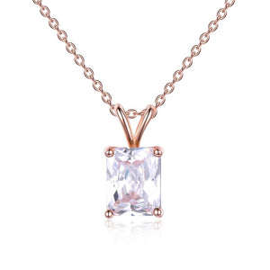 Women s925 Sterling Silver Rose Gold Plated Choker Necklace with Square Cut Birthstone Gifts for Women Girls Birthday Mom