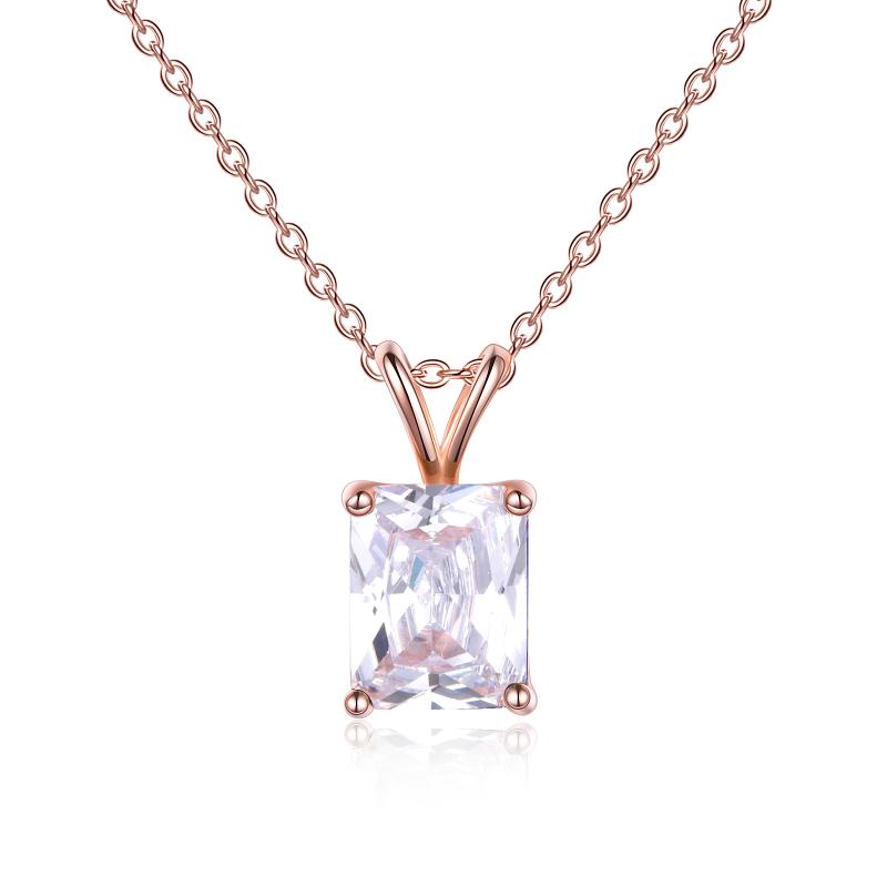 Women s925 Sterling Silver Rose Gold Plated Choker Necklace with Square Cut Birthstone Gifts for Women Girls Birthday Mom